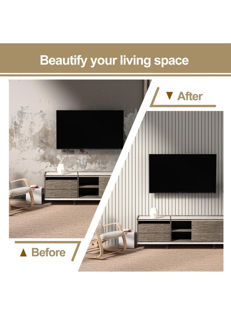 رات سو لوح حائط ثلاثي الأبعاد بتصميم أخشاب بحجم 300 سم × 40 سم، مقاوم للماء من مادة PVC ذاتية اللصق، عازل للصوت، ملصق حائط، غطاء حائط لتزيين المنزل، غرفة المعيشة، غرفة النوم - Image 3